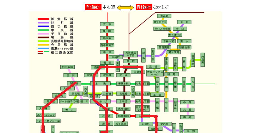 古地図で愉しむ大阪まち物語: 大阪市営地下鉄の迂回定期券の上手な買い方